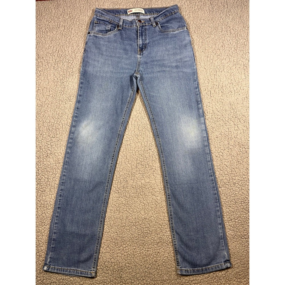 Levi's 514 Performance Straight Leg Jeans Boys Size 18 Reg 29x31 Blue Denim
